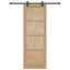 Skydedør Naturfarvet og sort 83 x 232 cm Massivt fyrretræ