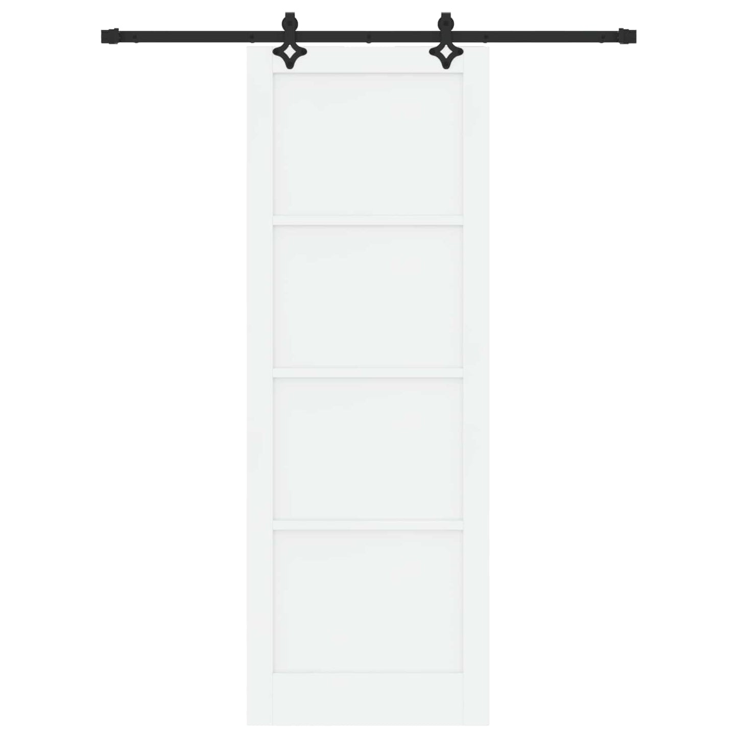 Skydedør Hvid og sort 83 x 232 cm Massivt fyrretræ