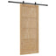 Skydedør Naturfarvet og sort 86 x 198,5 cm Massivt fyrretræ