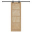 Skydedør Naturfarvet og sort 73,5 x 211 cm Massivt fyrretræ