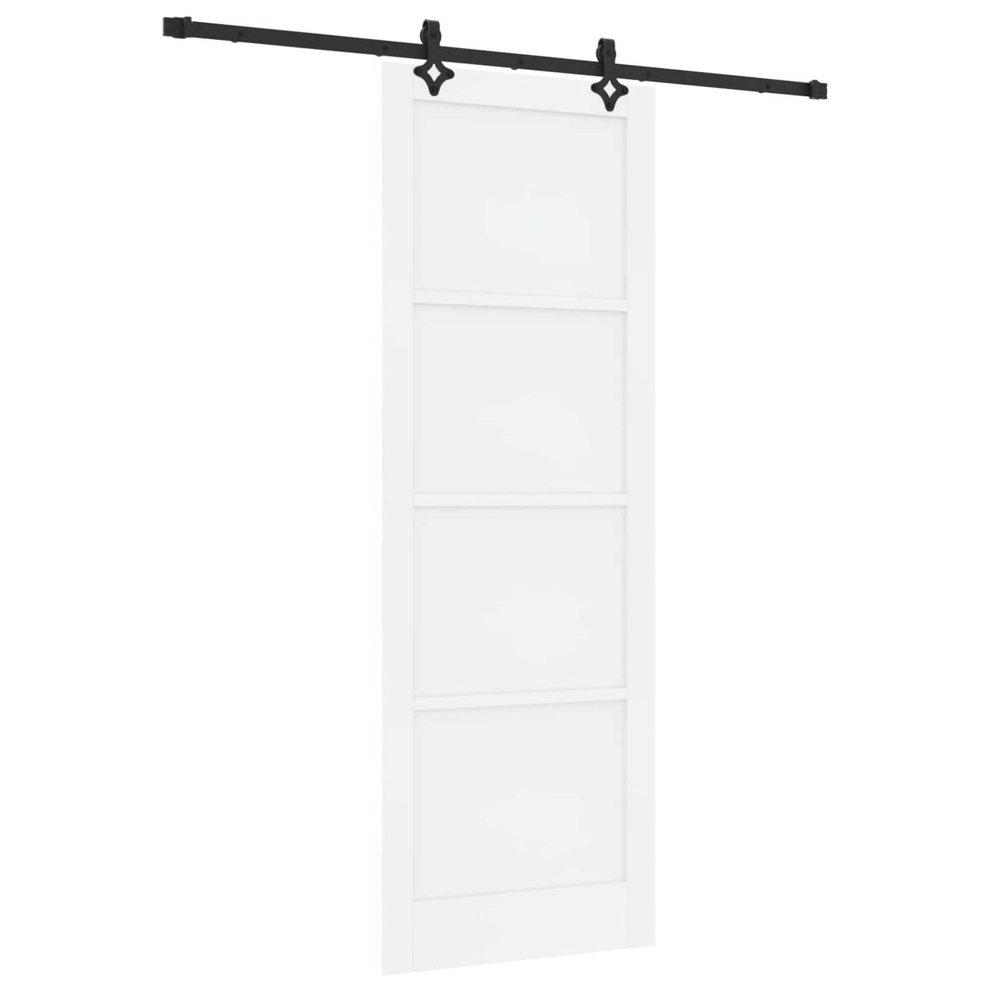 Skydedør Hvid og sort 83 x 232 cm Massivt fyrretræ