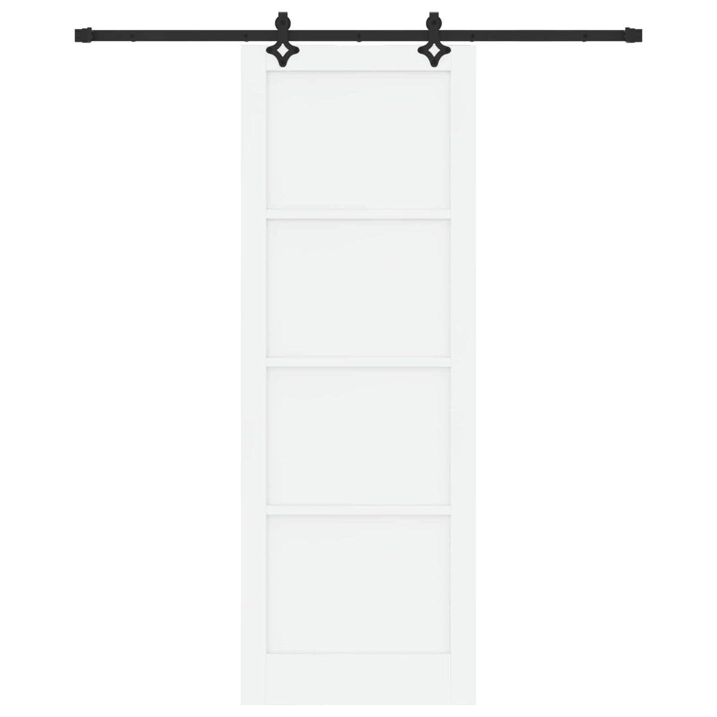 Skydedør Hvid og sort 83 x 232 cm Massivt fyrretræ
