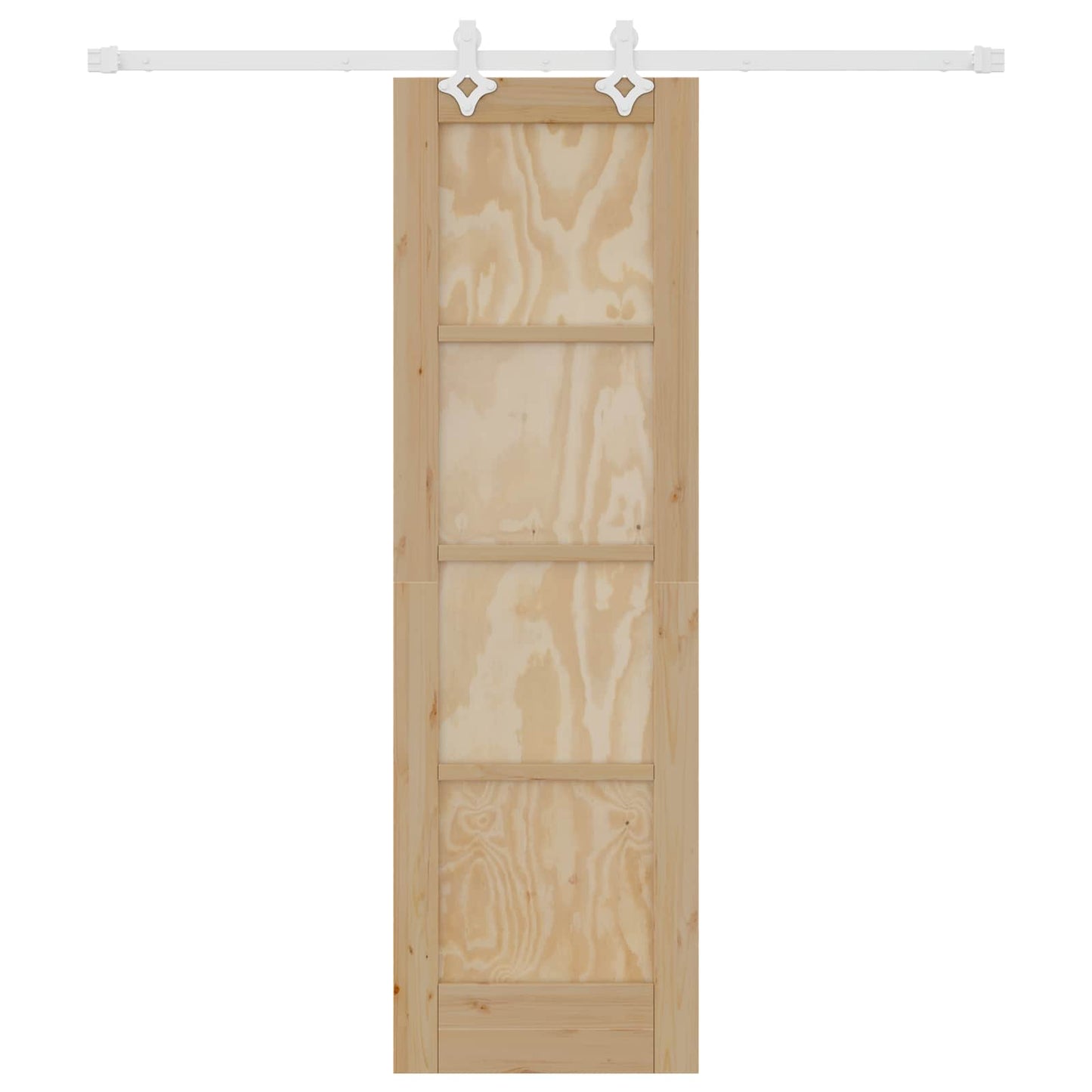 Skydedør Natur og hvid 61 x 198,5 cm Massivt fyrretræ