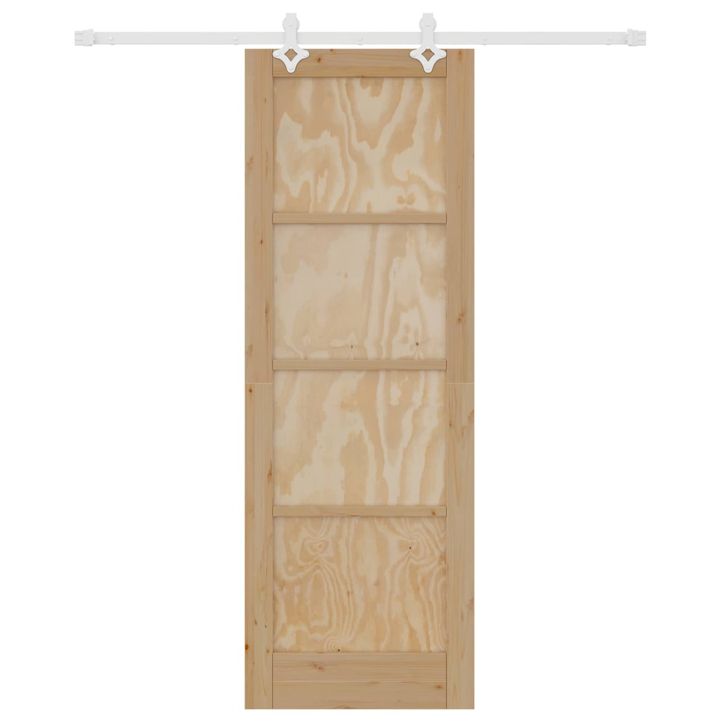 Skydedør Natur og hvid 73,5 x 211 cm Massivt fyrretræ