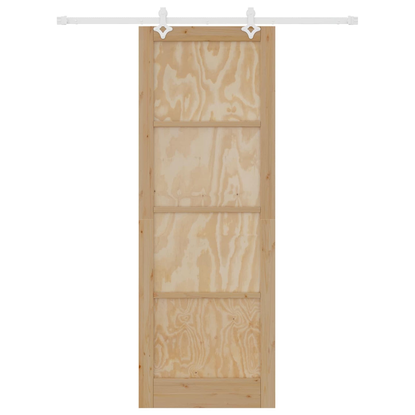 Skydedør Natur og hvid 83 x 232 cm Massivt fyrretræ