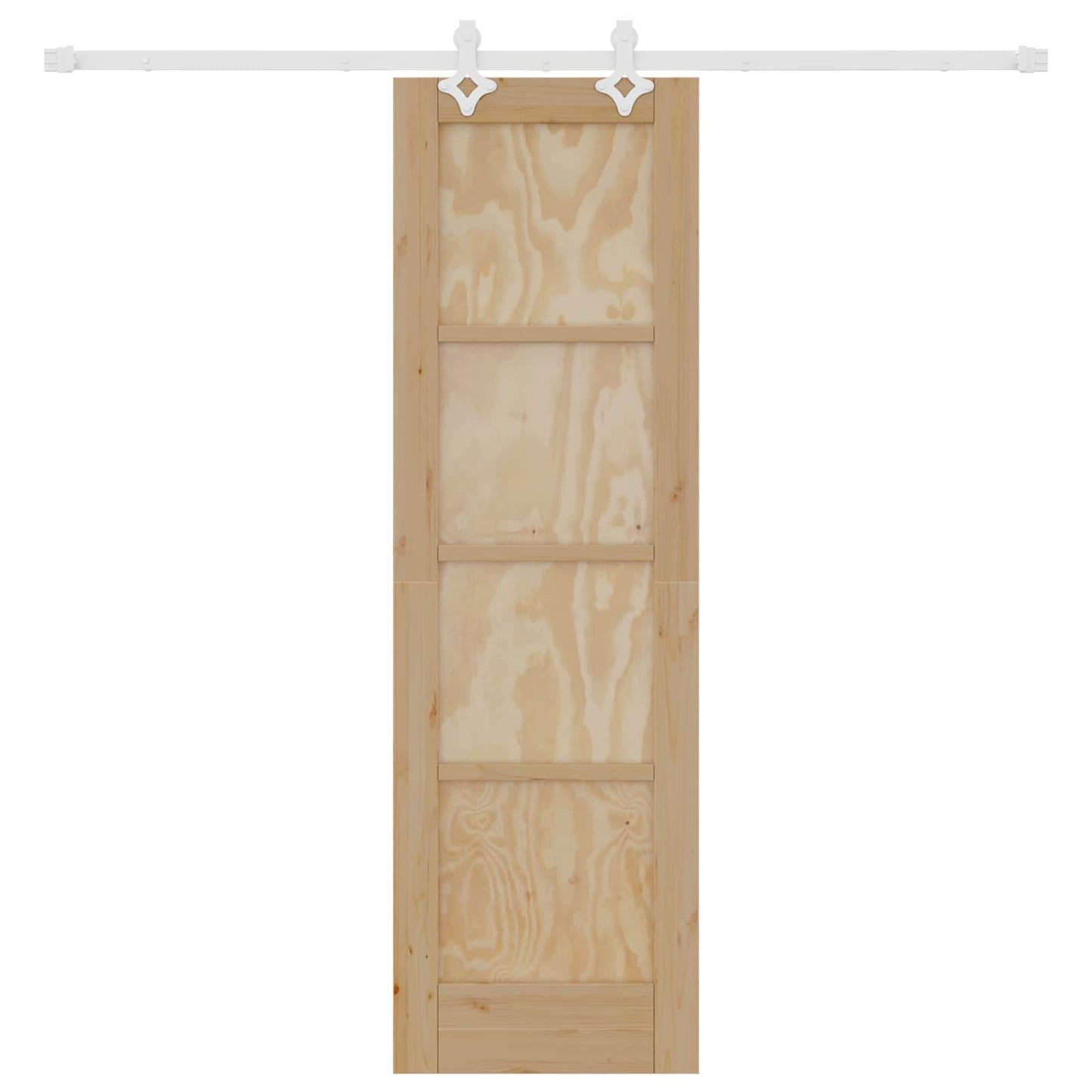Skydedør Natur og hvid 61 x 198,5 cm Massivt fyrretræ