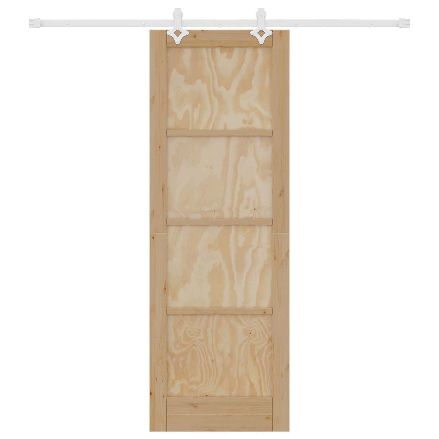 Skydedør Natur og hvid 73,5 x 211 cm Massivt fyrretræ