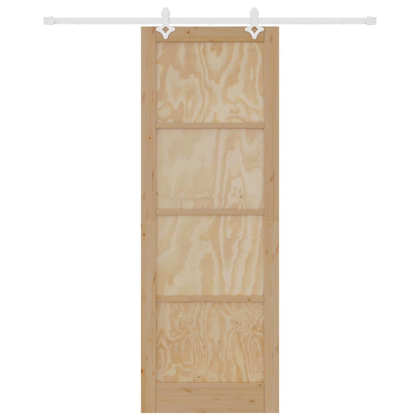 Skydedør Natur og hvid 83 x 232 cm Massivt fyrretræ