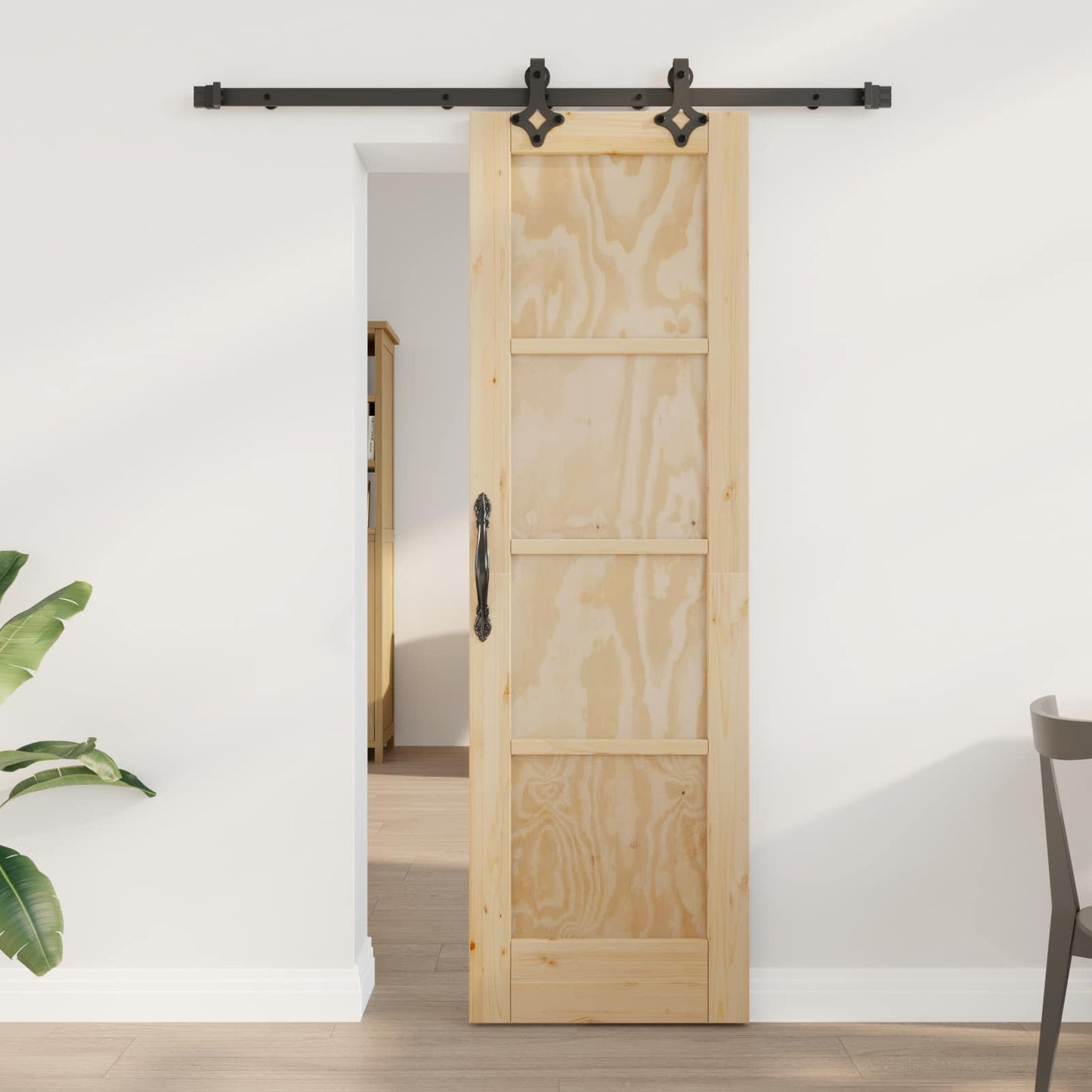 Skydedør ORKDAL Naturfarvet 61 x 198,5 cm Massivt fyrretræ
