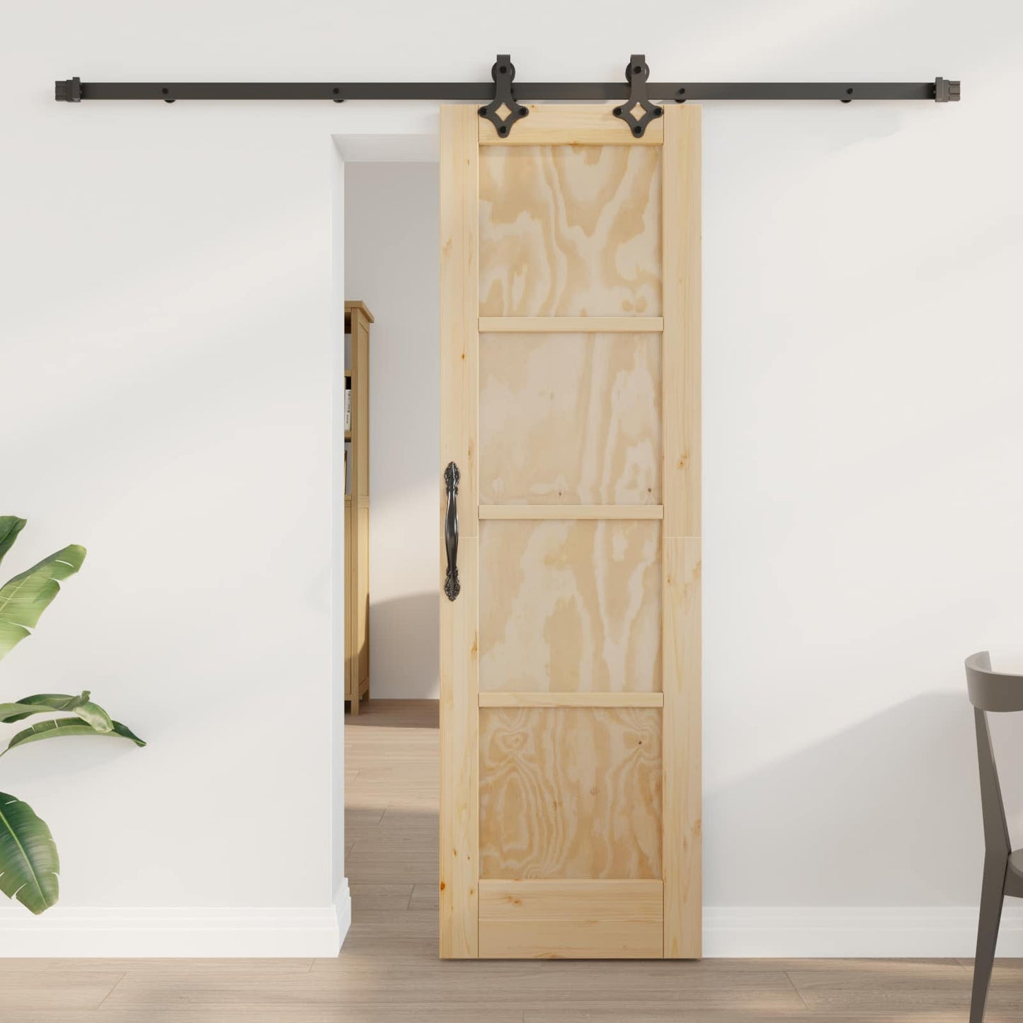 Skydedør ORKDAL Naturfarvet 61 x 198,5 cm Massivt fyrretræ