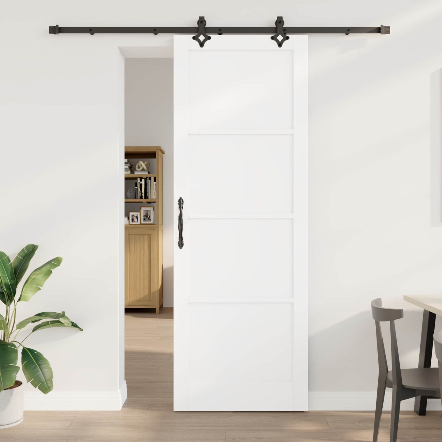 Skydedør ORKDAL Hvid 83 x 232 cm Massivt fyrretræ