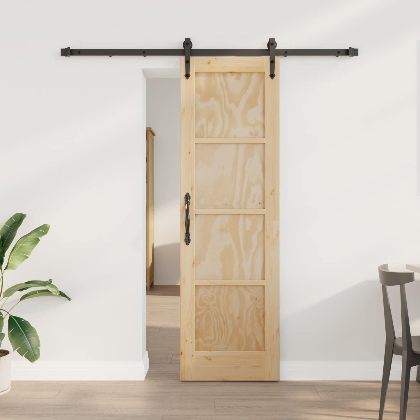 Skydedør ORKDAL Naturfarvet og sort 61 x 198,5 cm