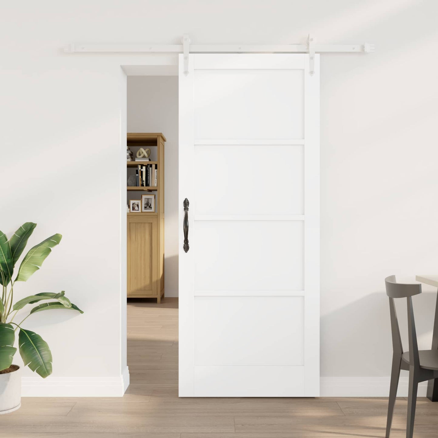 Skydedør ORKDAL Hvid 83 x 202 cm Massivt fyrretræ