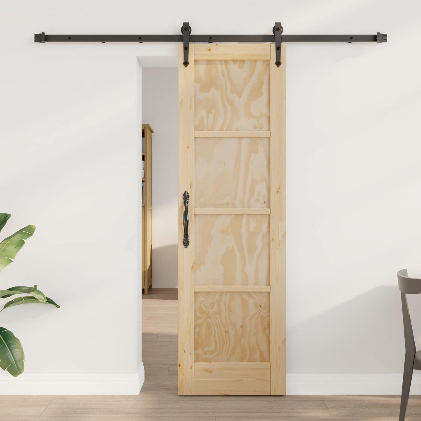 Skydedør ORKDAL Naturfarvet og sort 61 x 198,5 cm