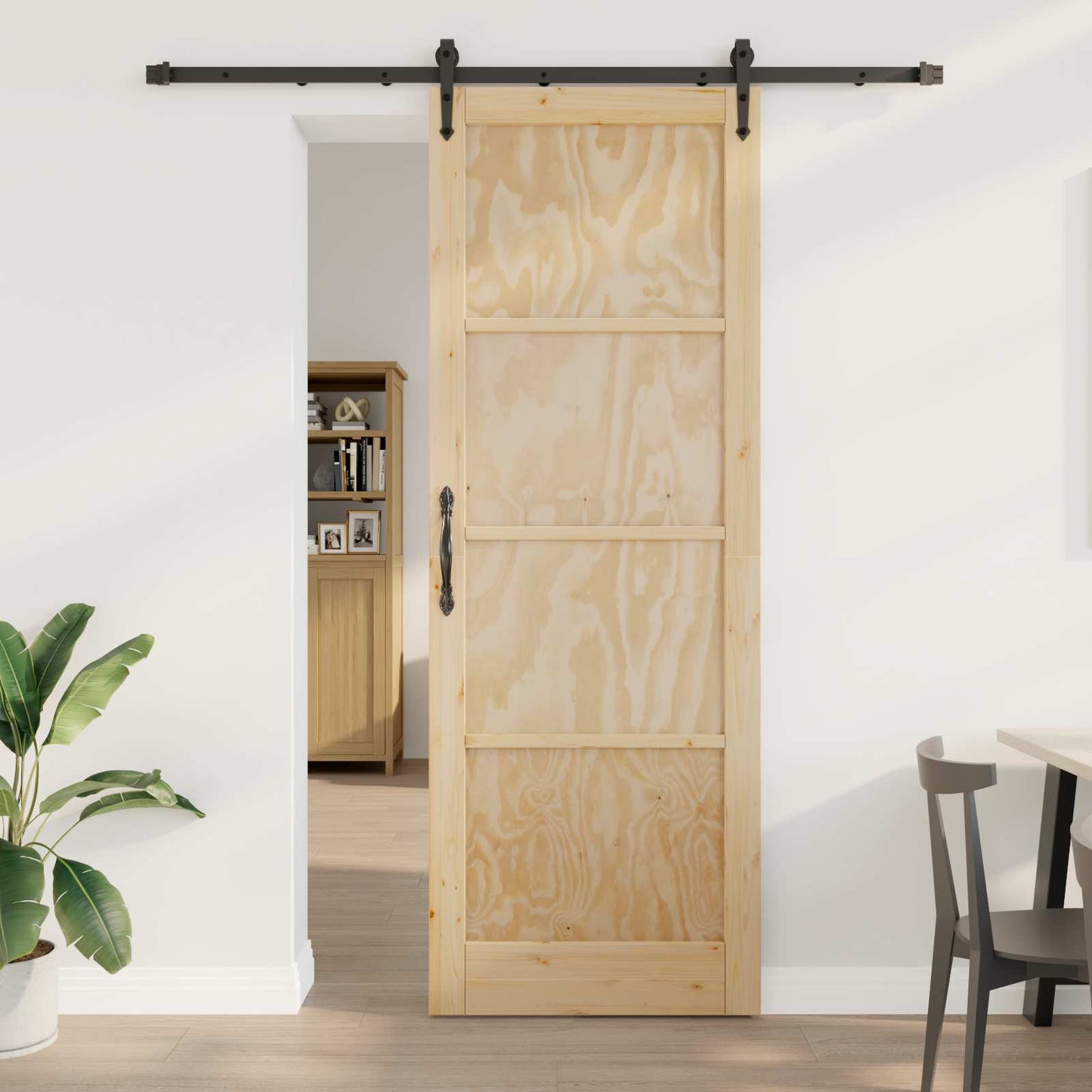 Skydedør ORKDAL Naturfarvet og sort 83 x 232 cm