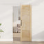 Skydedør ORKDAL Natur og hvid 61 x 198,5 cm Massivt fyrretræ