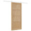 Skydedør ORKDAL Natur og hvid 86 x 198,5 cm Massivt fyrretræ