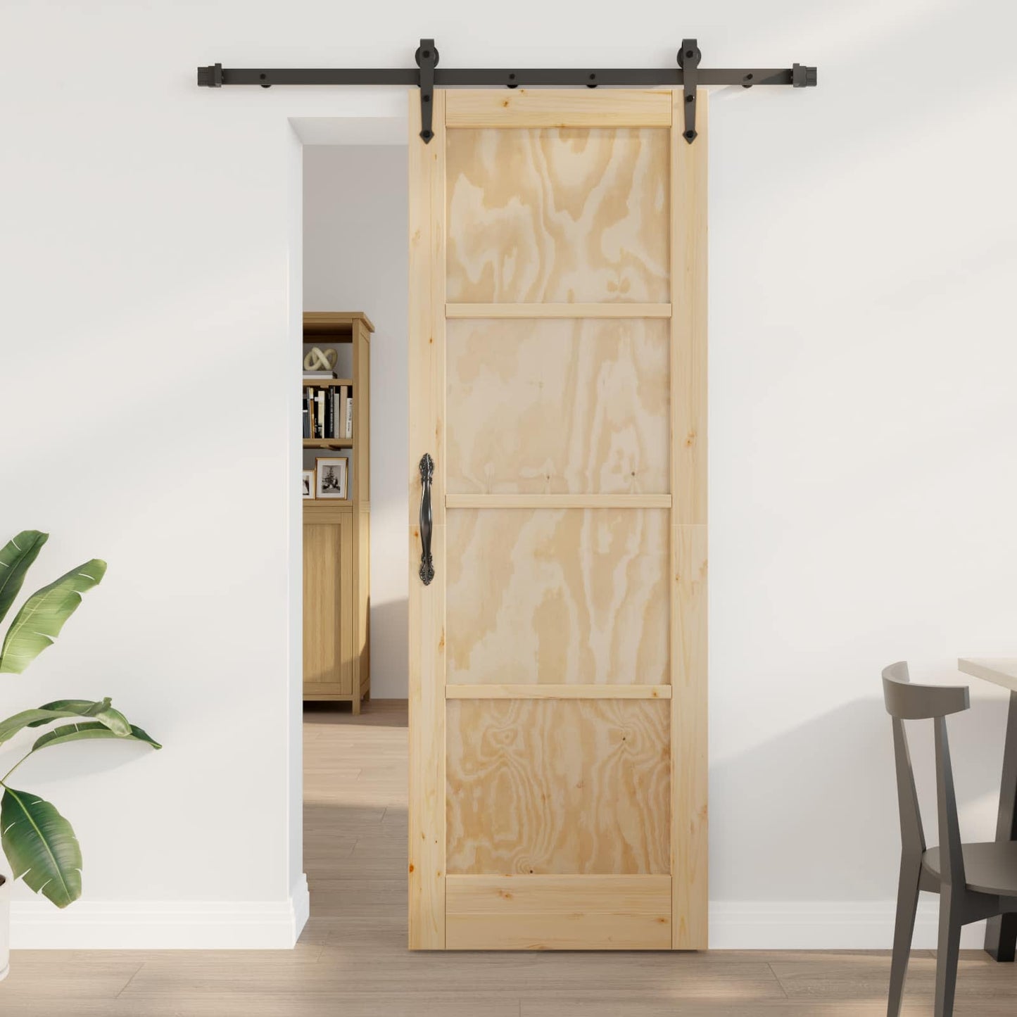 Skydedør ORKDAL Naturfarvet 73,5 x 211 cm Massivt fyrretræ