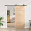 Skydedør 80 x 208 cm Massivt fyrretræ Naturfarvet