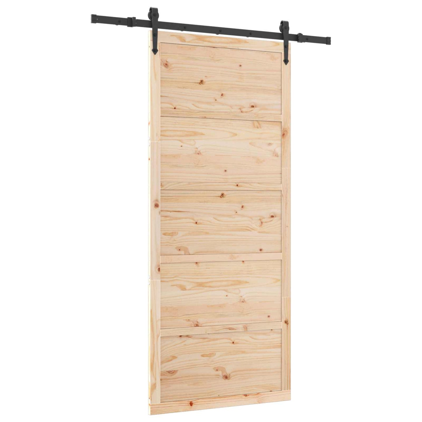 Skydedør 80 x 208 cm Massivt fyrretræ Naturfarvet