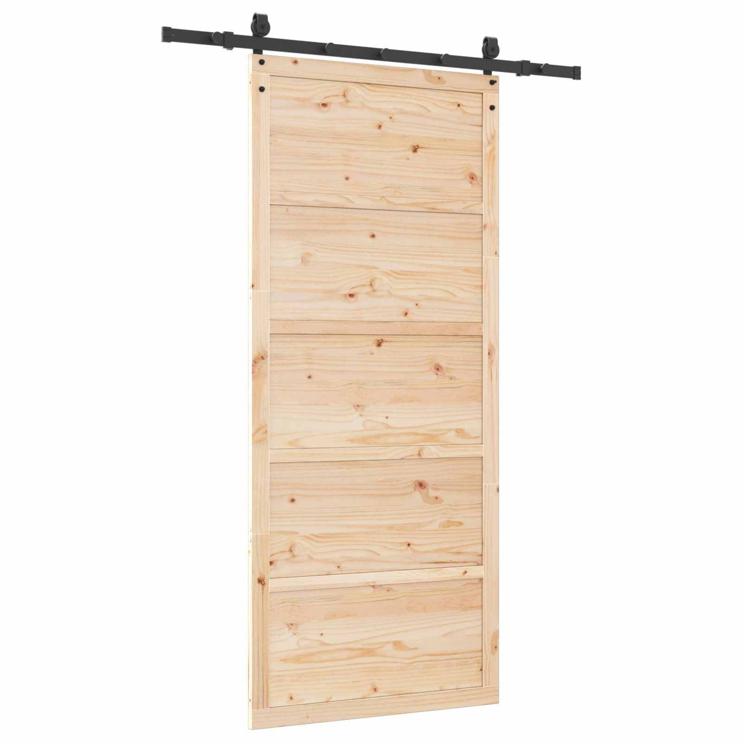 Skydedør 80 x 208 cm Massivt fyrretræ Naturfarvet