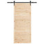 Skydedør 80 x 208 cm Massivt fyrretræ Naturfarvet