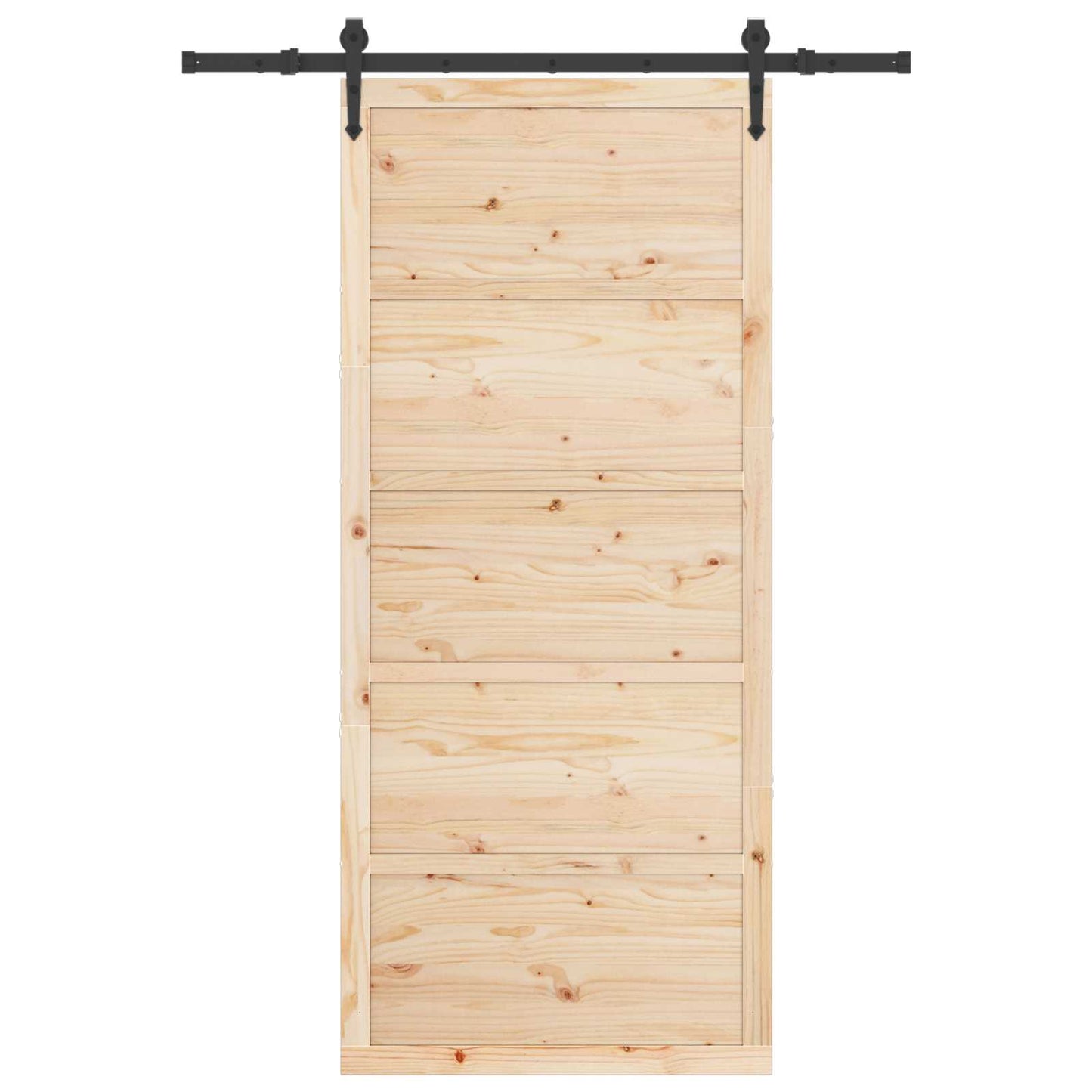 Skydedør 80 x 208 cm Massivt fyrretræ Naturfarvet