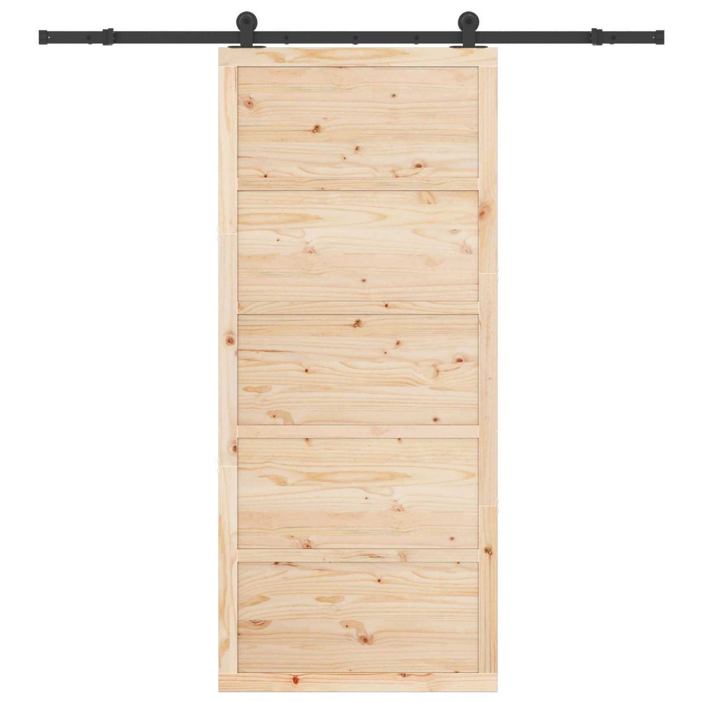 Skydedør 100 x 208 cm Massivt fyrretræ Naturfarvet