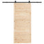Skydedør 90 x 208 cm Massivt fyrretræ Naturfarvet