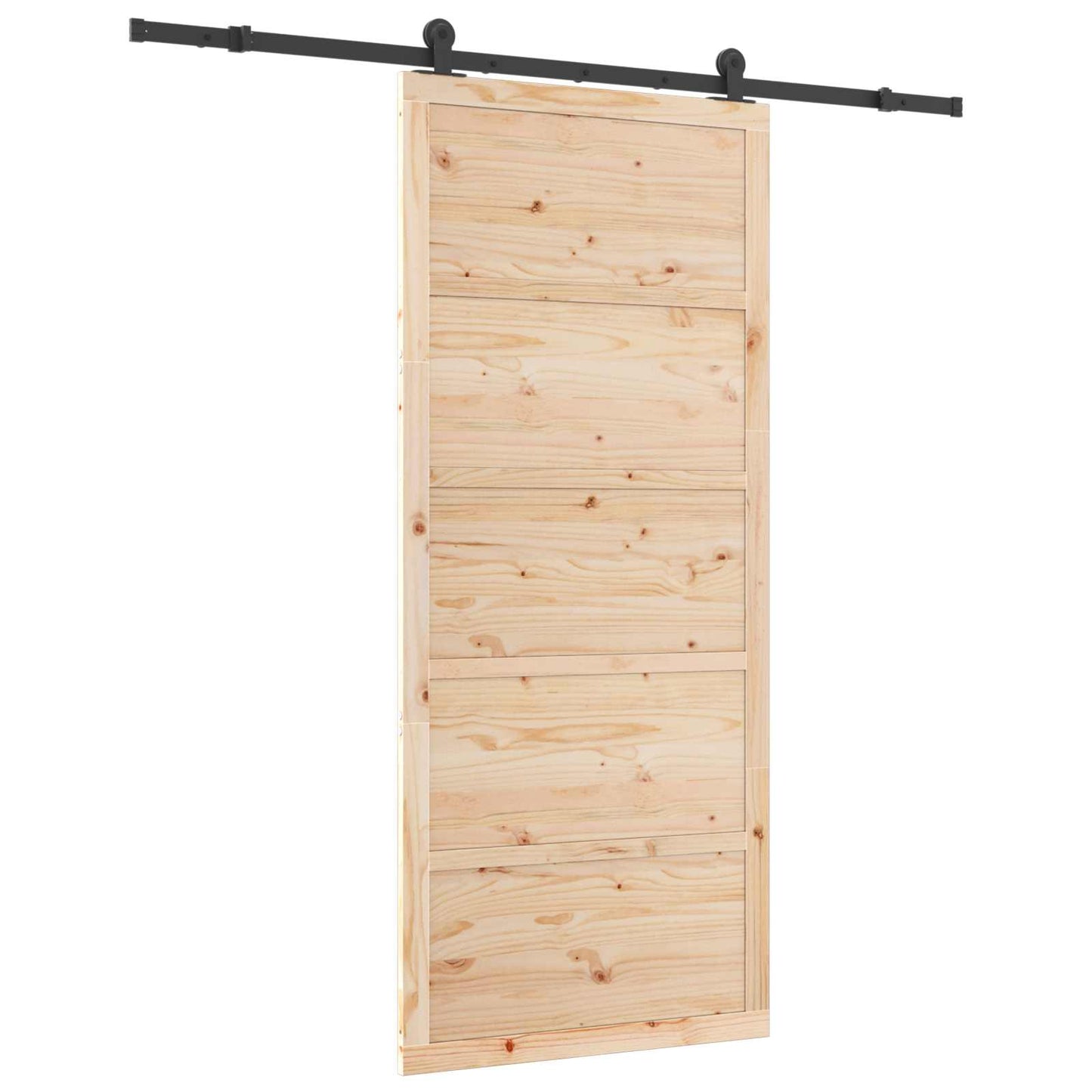Skydedør 80 x 208 cm Massivt fyrretræ Naturfarvet
