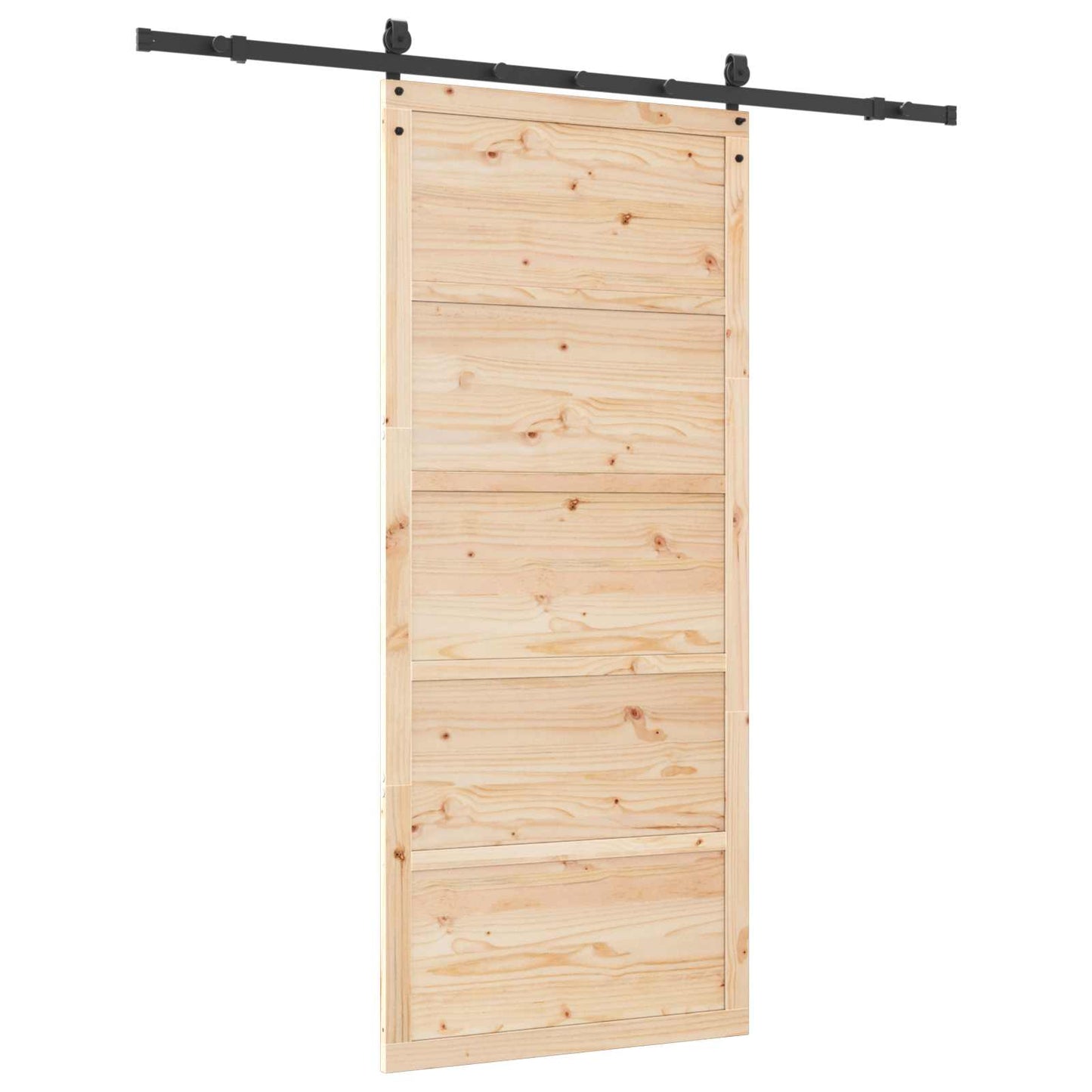 Skydedør 100 x 208 cm Massivt fyrretræ Naturfarvet
