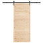 Skydedør 80 x 208 cm Massivt fyrretræ Naturfarvet