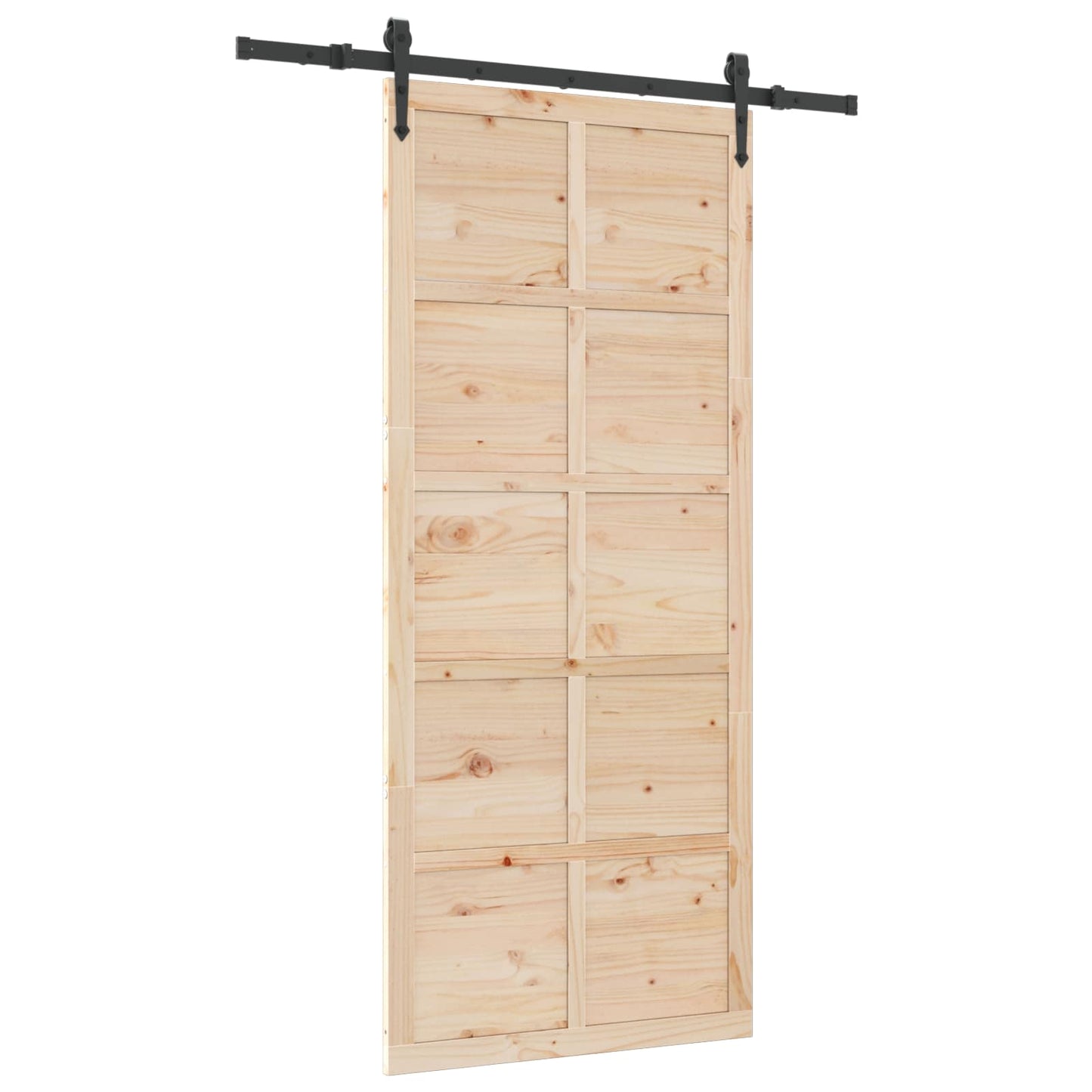 Skydedør 80 x 208 cm Massivt fyrretræ Naturfarvet
