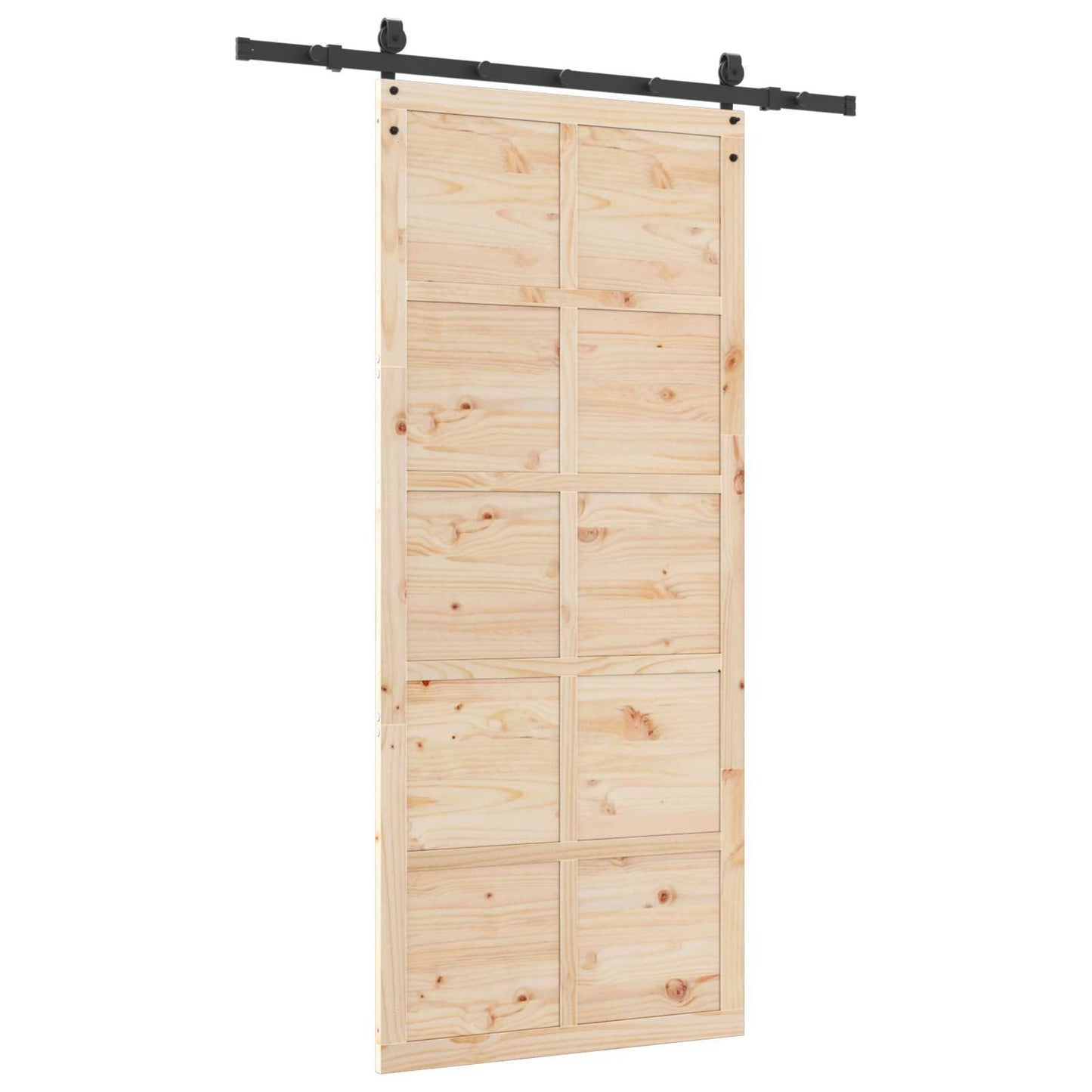 Skydedør 80 x 208 cm Massivt fyrretræ Naturfarvet