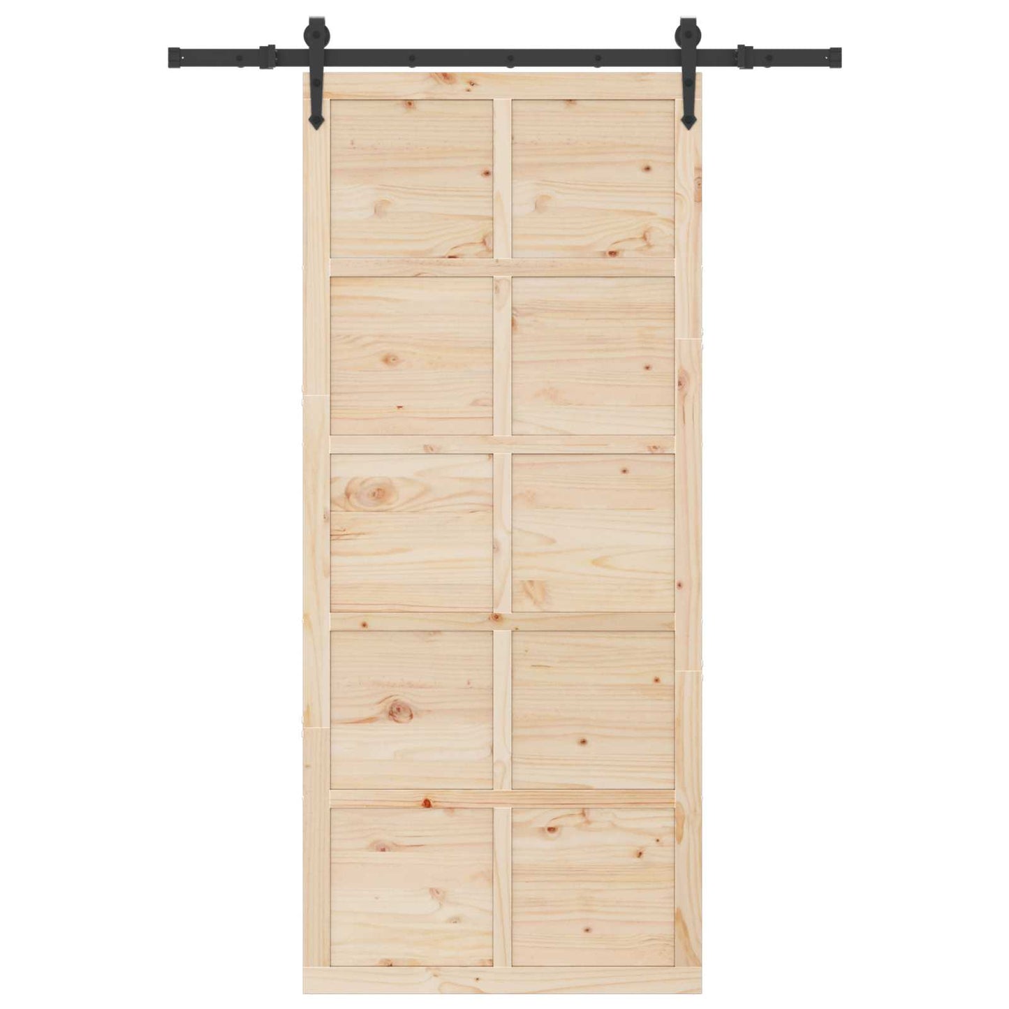 Skydedør 80 x 208 cm Massivt fyrretræ Naturfarvet