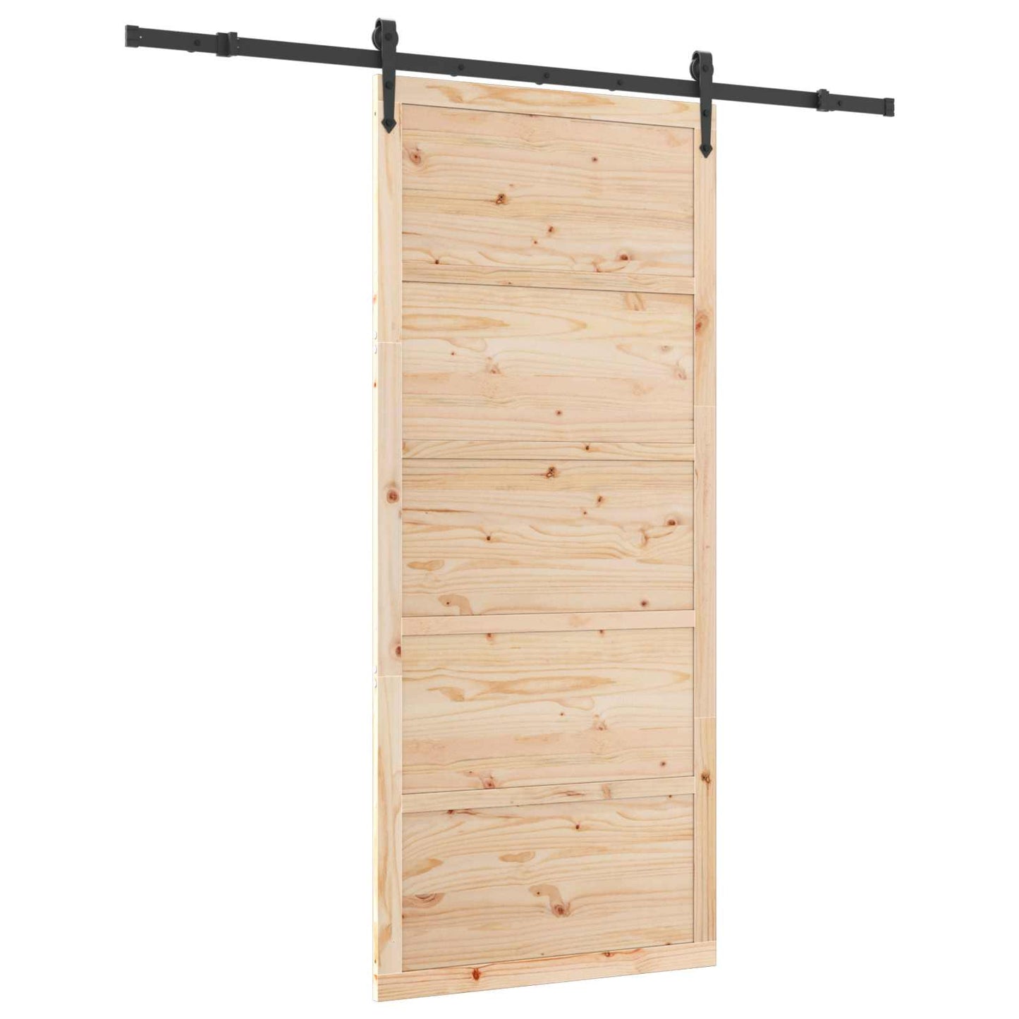 Skydedør 90 x 208 cm Massivt fyrretræ Naturfarvet