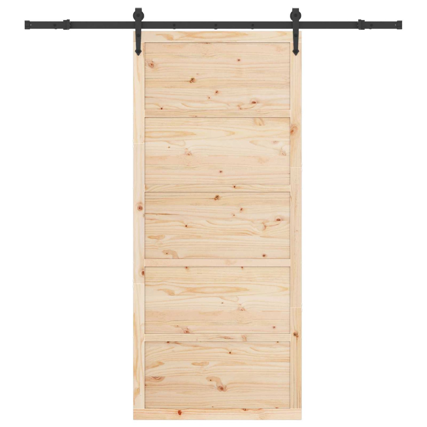 Skydedør 80 x 208 cm Massivt fyrretræ Naturfarvet
