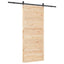 Skydedør 90 x 208 cm Massivt fyrretræ Naturfarvet