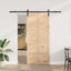 Skydedør Naturfarvet 100 x 208 cm Massivt fyrretræ