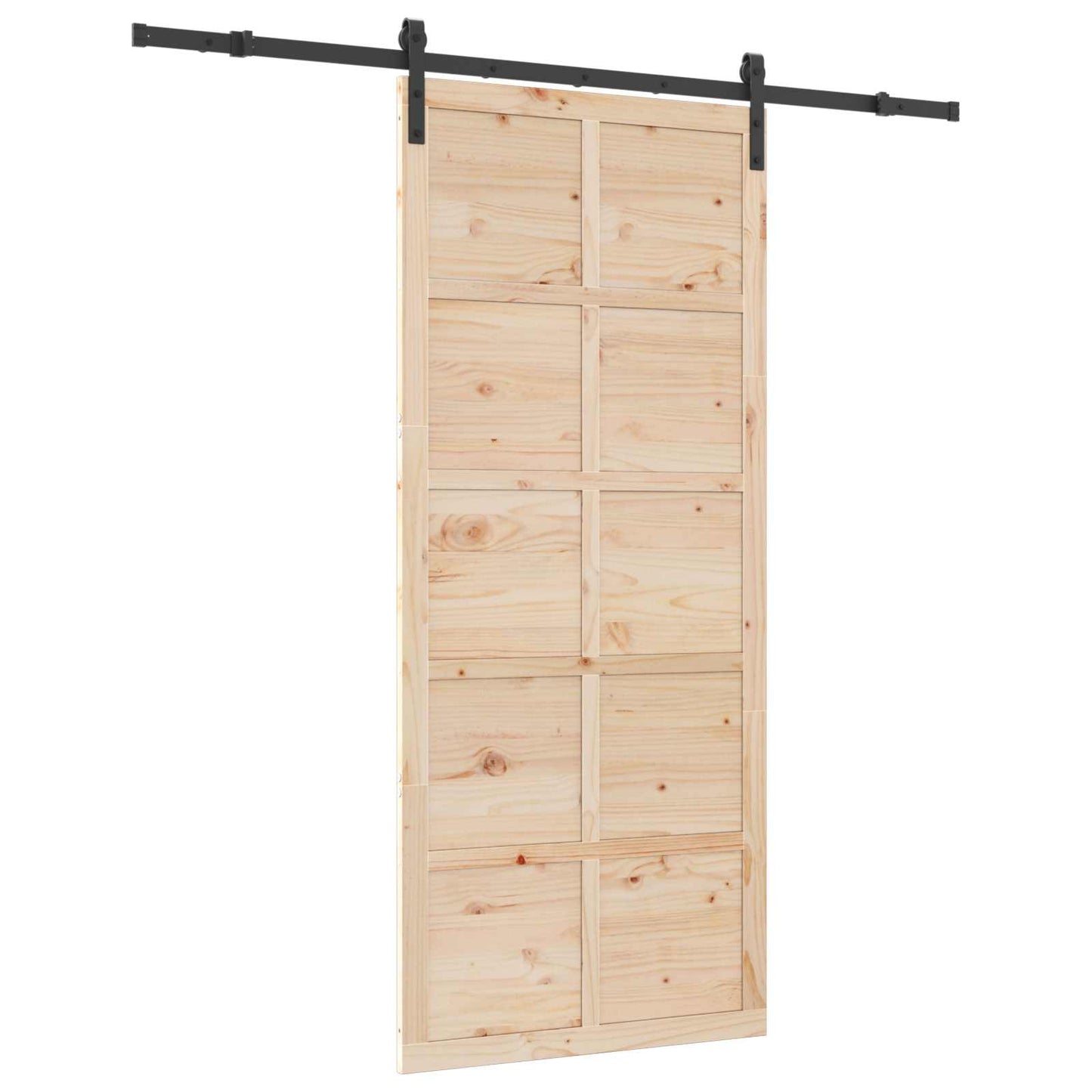 Skydedør Naturfarvet 100 x 208 cm Massivt fyrretræ