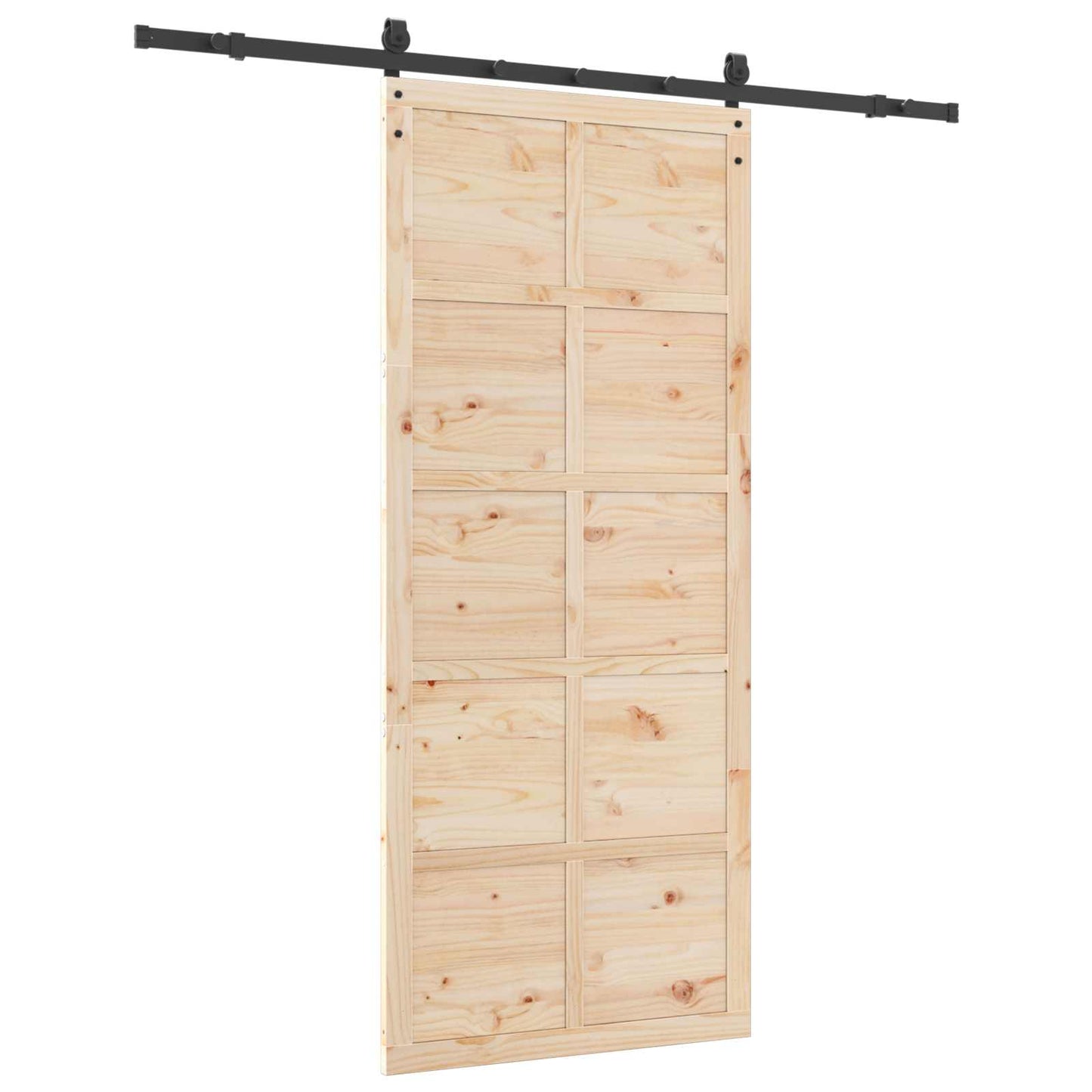 Skydedør Naturfarvet 100 x 208 cm Massivt fyrretræ