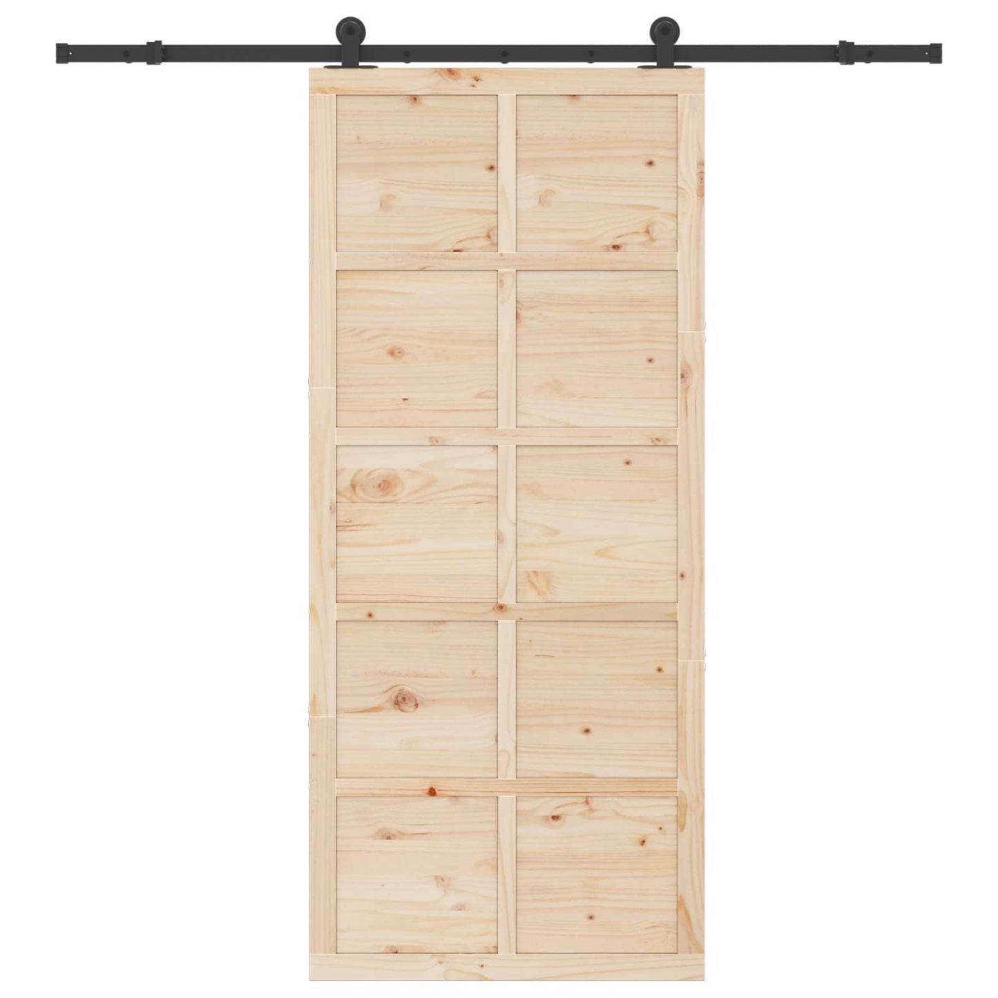 Skydedør 80 x 208 cm Massivt fyrretræ Naturfarvet
