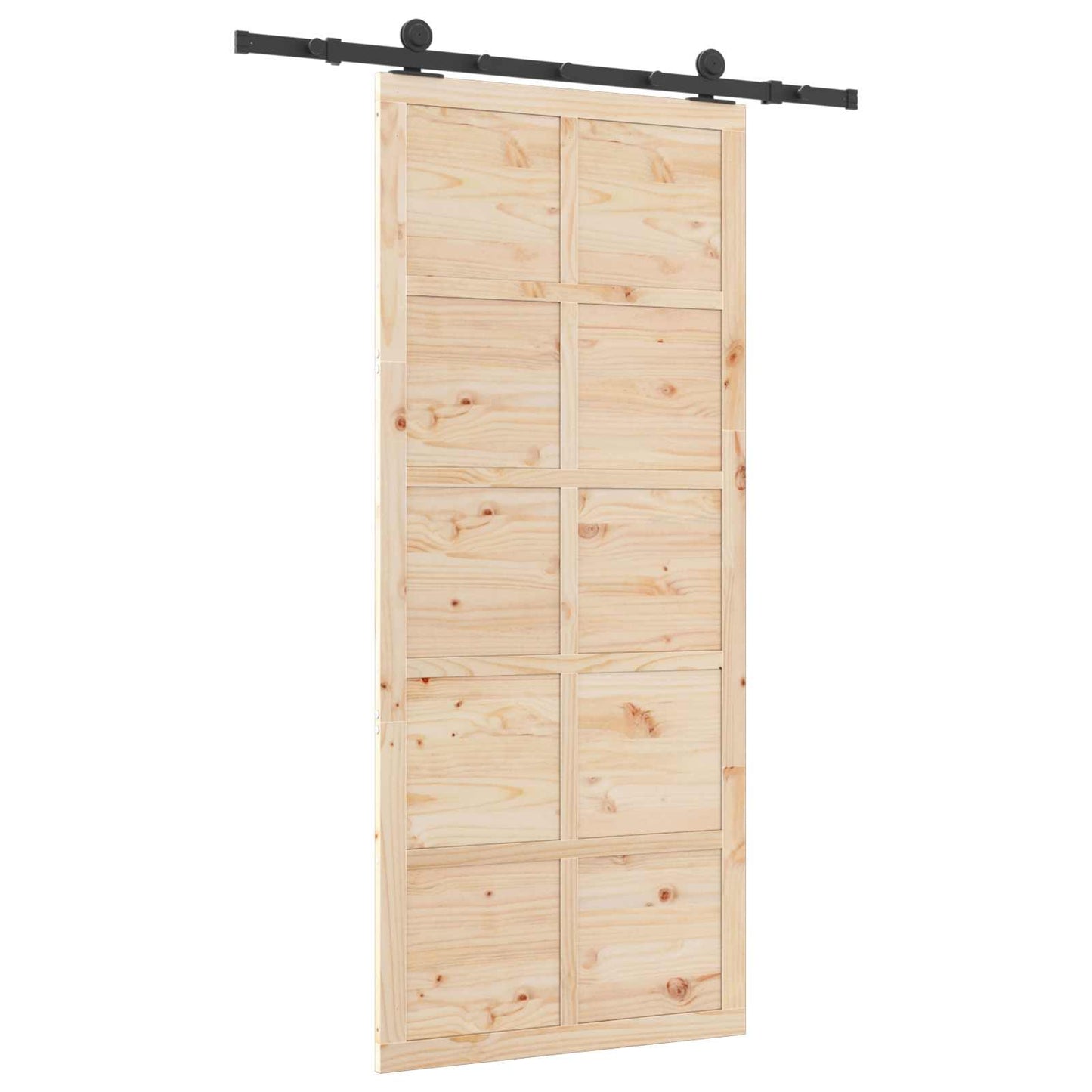 Skydedør 80 x 208 cm Massivt fyrretræ Naturfarvet