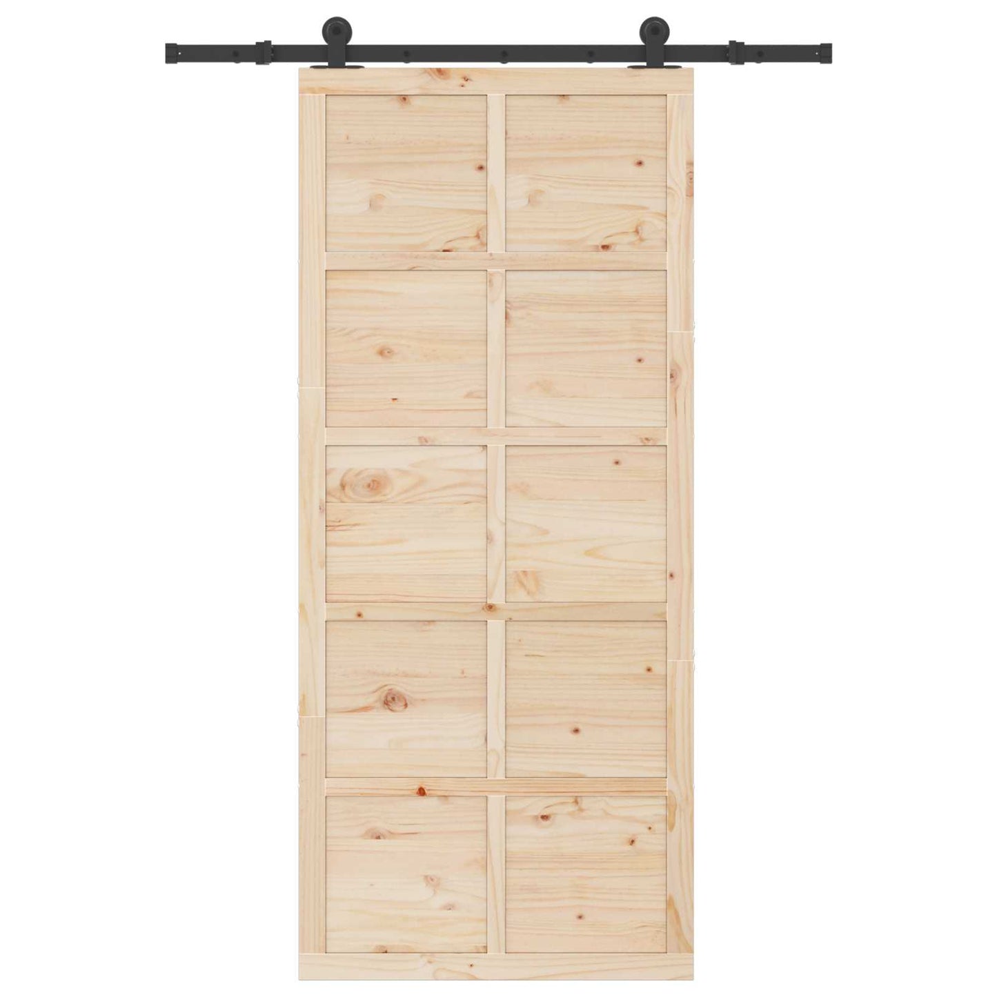 Skydedør 80 x 208 cm Massivt fyrretræ Naturfarvet
