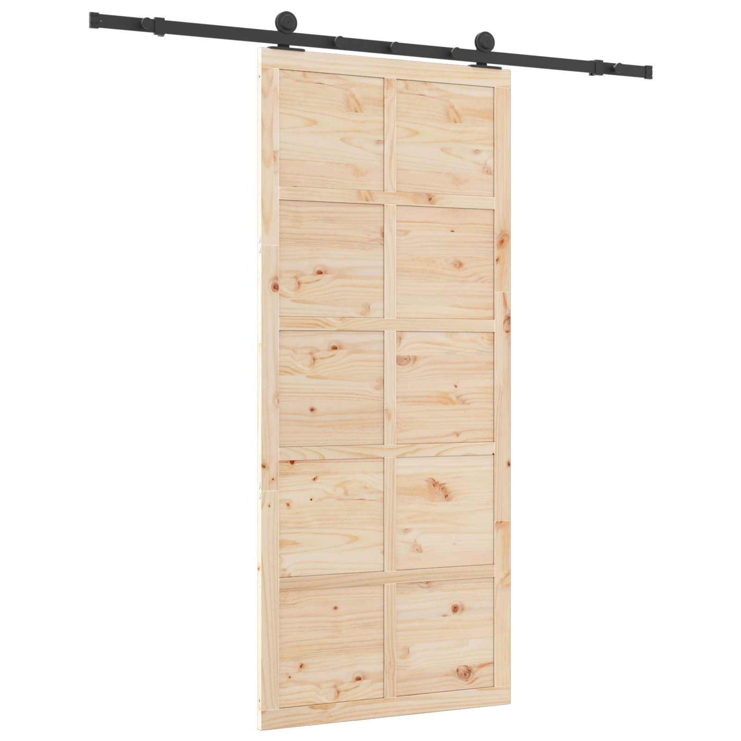 Skydedør 80 x 208 cm Massivt fyrretræ Naturfarvet