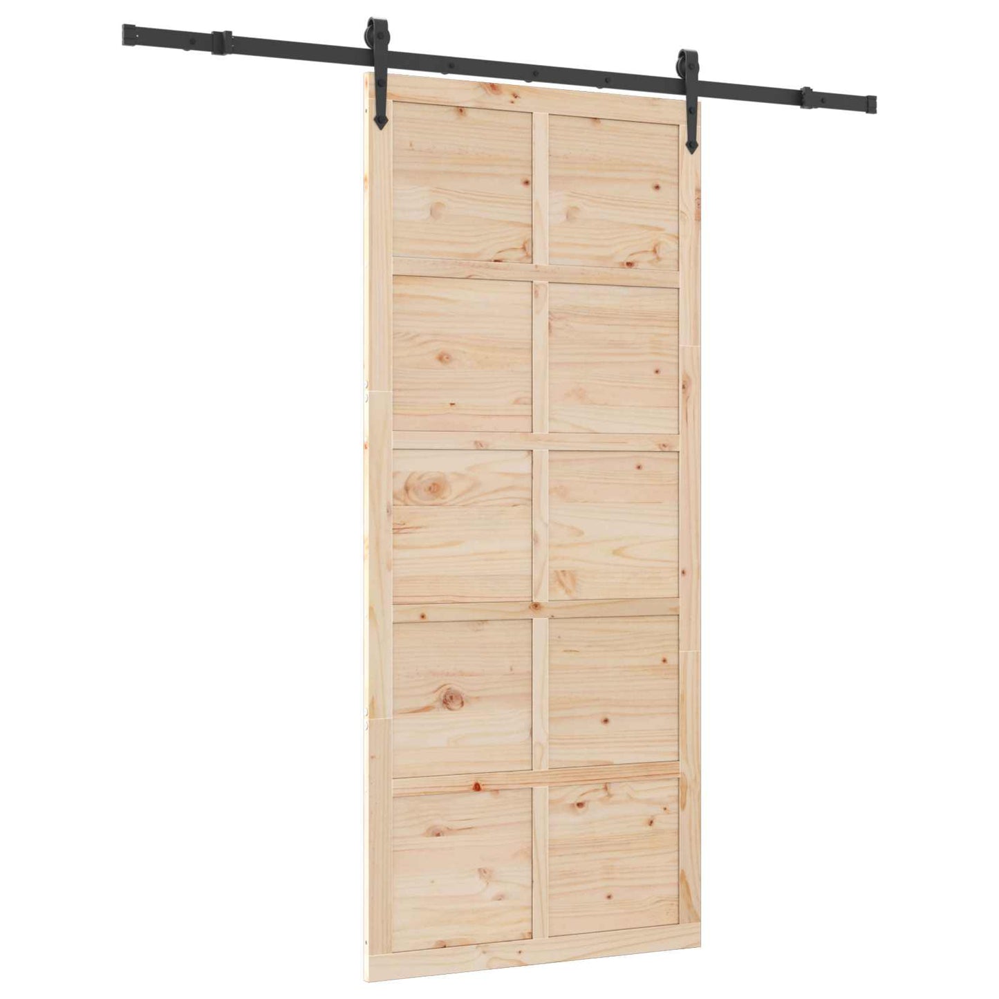 Skydedør Naturfarvet 100 x 208 cm Massivt fyrretræ