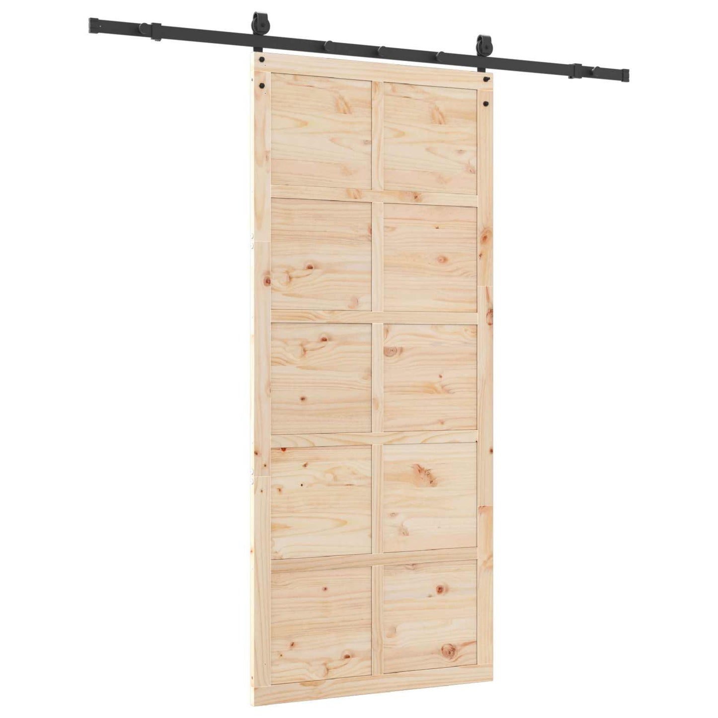 Skydedør Naturfarvet 90 x 208 cm Massivt fyrretræ