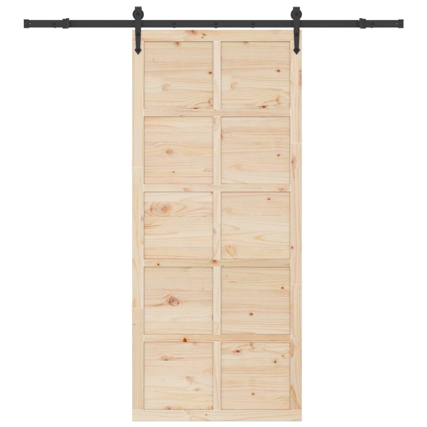 Skydedør Naturfarvet 90 x 208 cm Massivt fyrretræ