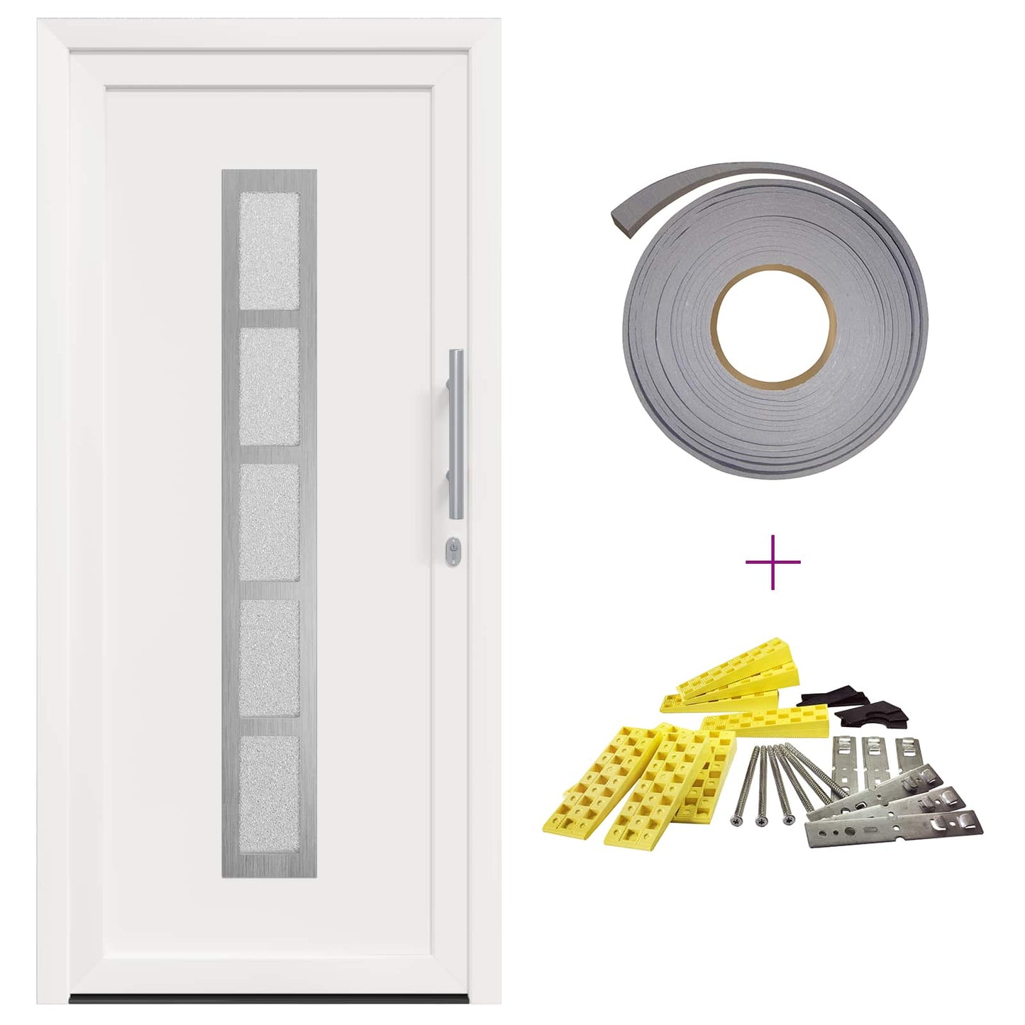 Hoveddør Hvid 108 x 208 cm PVC