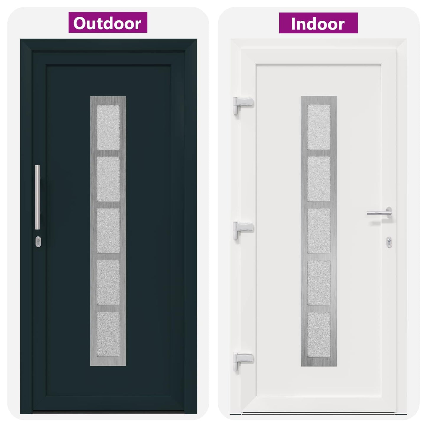 Hoveddør Antracit 88 x 200 cm PVC